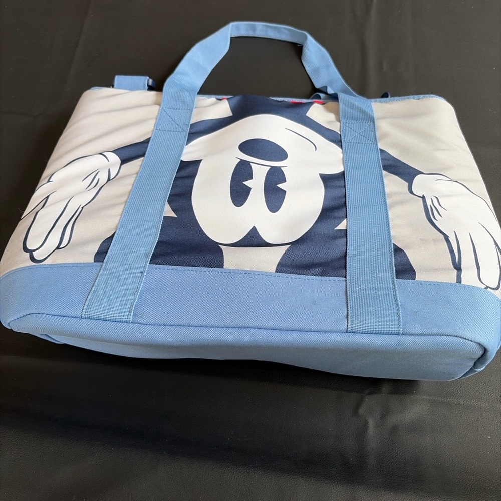 Disney Mickey Mouse Blue Travel Gym Weekender Duffle Bag Plastic Lined